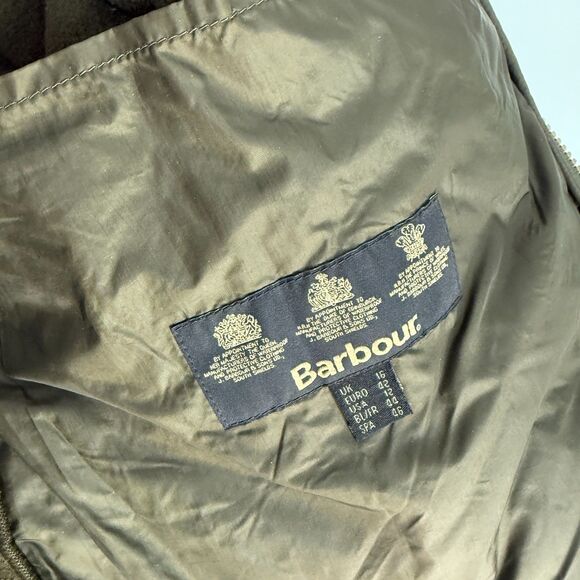 Barbour Cavalry Polarquilt Riding Jacket Fleece Lined Quilted Olive Green US 12 - Picture 7 of 11